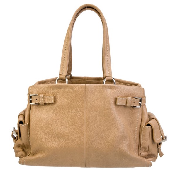 Prada Vitello Daino Side Pocket Tote Authentic  - Cream Color - Picture 2 of 11